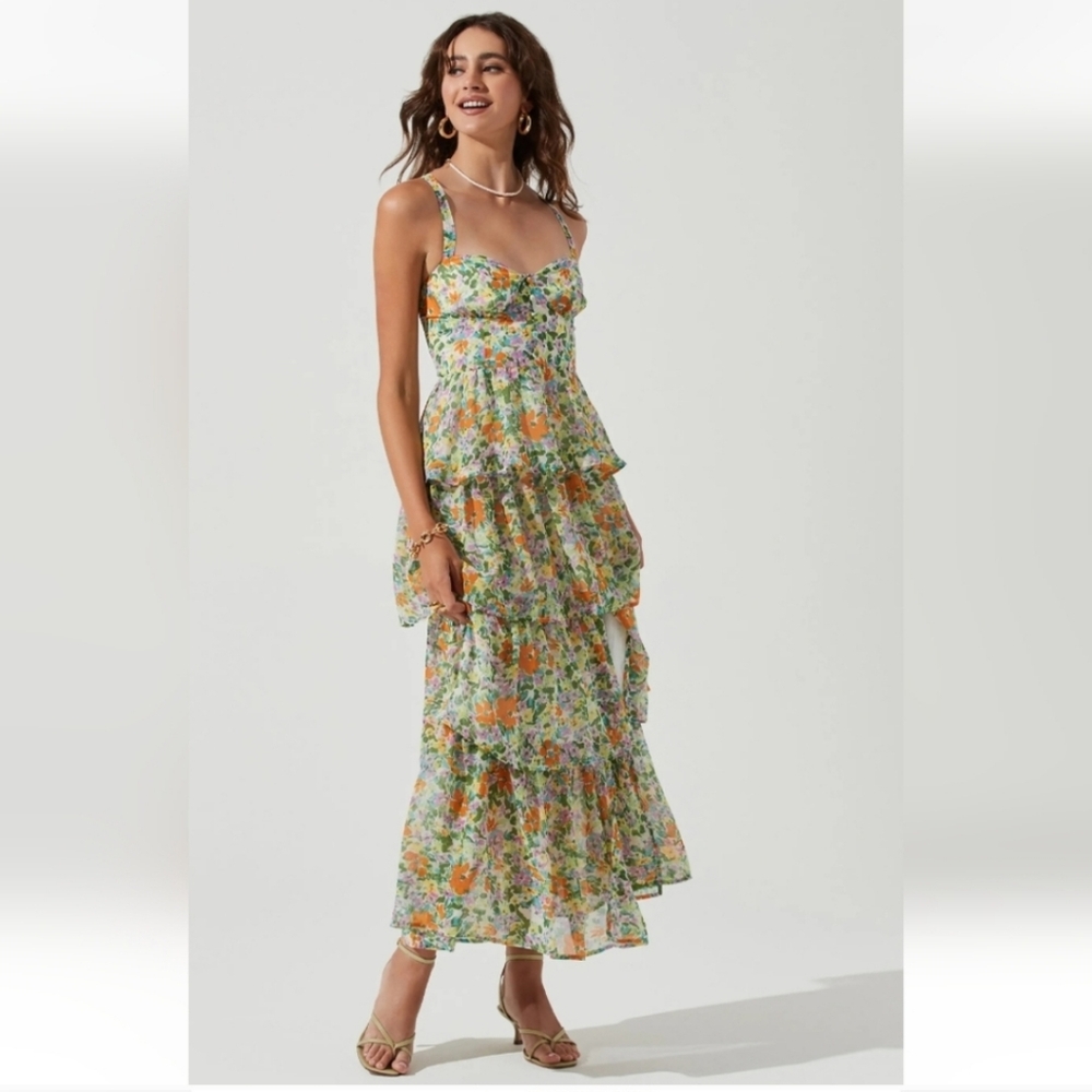 ASTR Midsummer Tier Ruffle Floral Maxi Dress